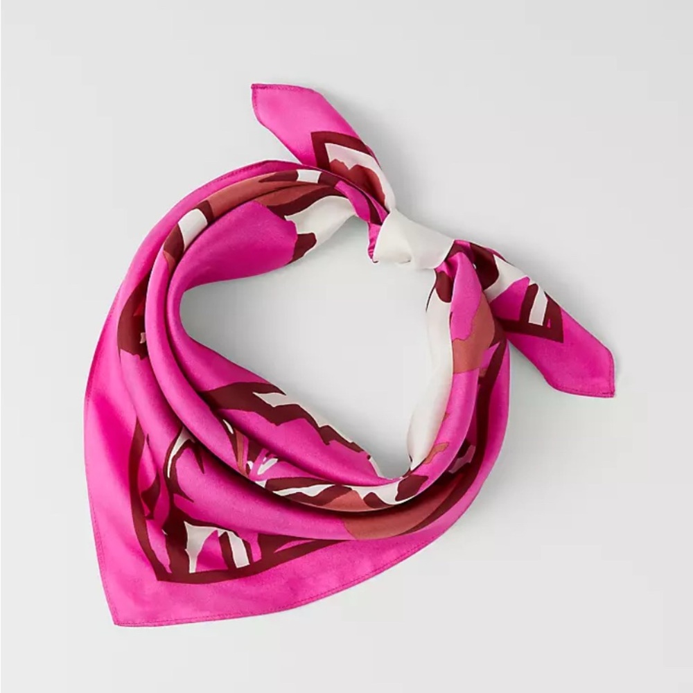 Ann Taylor Floral Silk Little Scarf